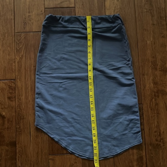 SUNDRY asymmetrical French terry pull on smokey violet casual skirt - Picture 3 of 9